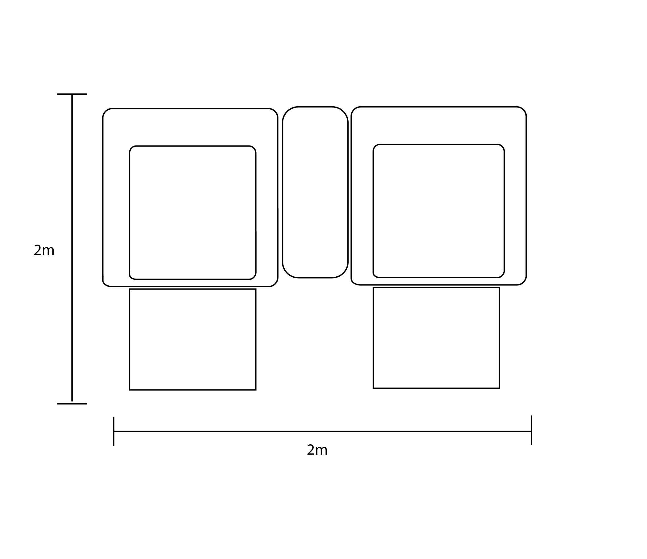 Montana 2 Seat Sofa Set footprint